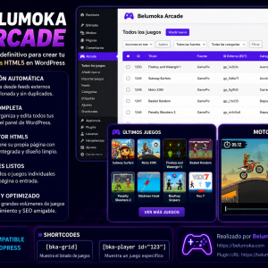 Plugin de juegos HTML5 para WordPress Belumoka Arcade